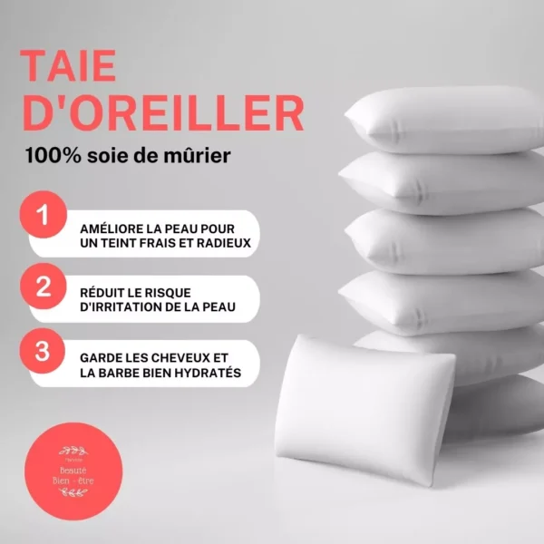 Taie d'oreiller en 100% soie de mûrier – Image 2