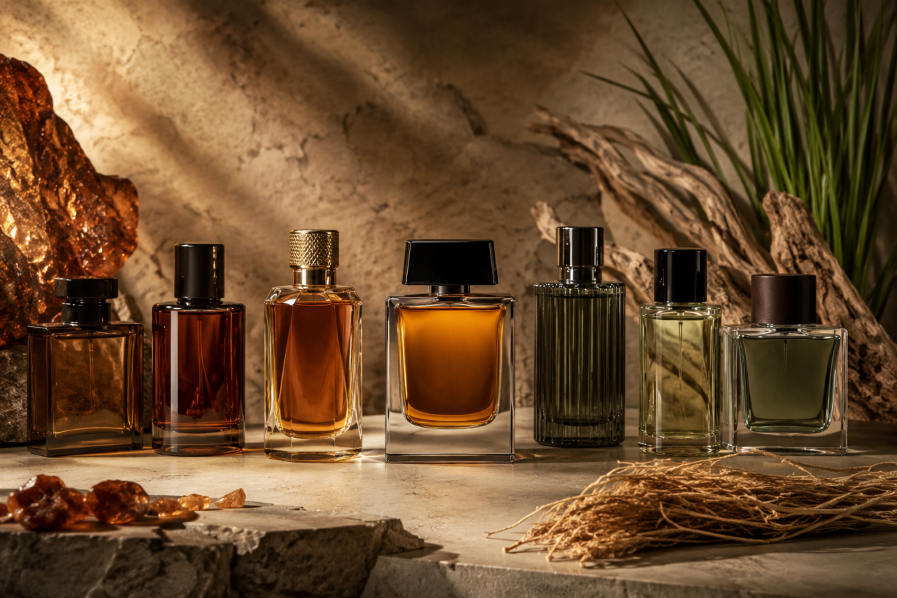 Équivalences Parfum Homme Ambré et Vétiver